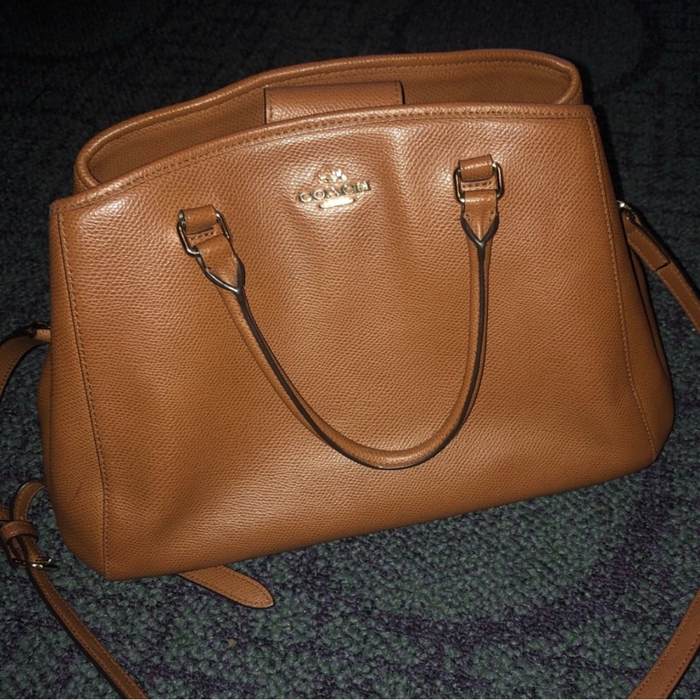 Coach Carry All Handbag Brown Leather